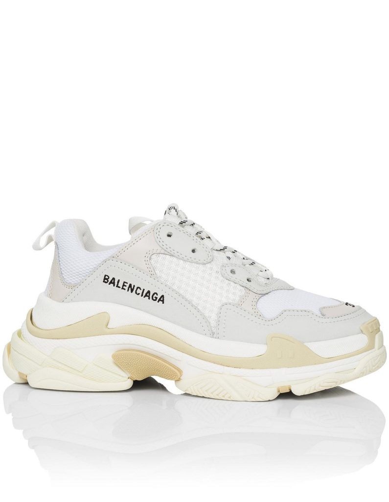 White and cream Balenciaga Triple S sneakers, sneaker